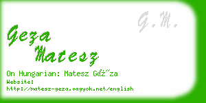 geza matesz business card